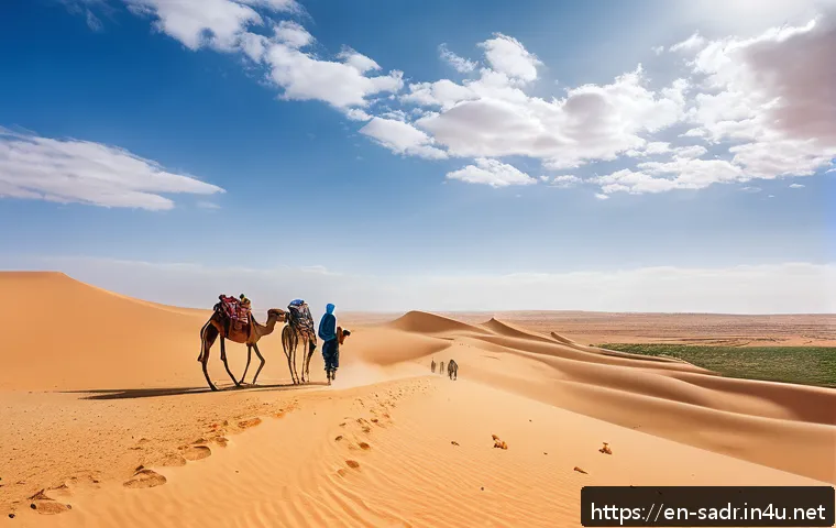 사하라 아랍 민주 공화국 여행 시기 추천 - A panoramic desert landscape during early spring in the Sahrawi Arab Democratic Republic, showcasing...